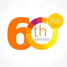 60 years old round logo anniversary year of 60 th vector chart