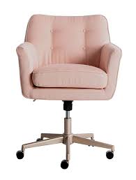 Amazon Com Serta Style Ashland Home Office Chair Twill Fabric Blush Pink Kitchen Dining Desk Chair Comfy Pink Office Chair Home Office Chairs