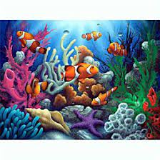 There are lots of different shapes and it's a very fascinating piece. Painting By Numbers Coral Reef