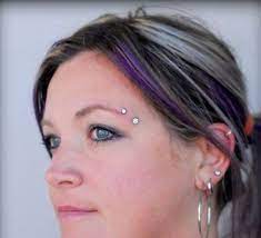 Horizontal Brow Piercing With An Angle Eyebrow Piercing Horizontal Face Piercings Eyebrow Piercing