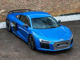 This r8 is a v10 plus and features: 2017 Used Audi R8 V10 Plus Quattro Ara Blue Crystal Effect