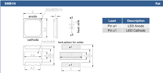 power smd led: anode, heatsink, cathode