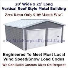 20 X 21 Steel Building Vertical Roof Metal Garage Metal Carport Depot Roof Styles Metal Buildings Steel Buildings