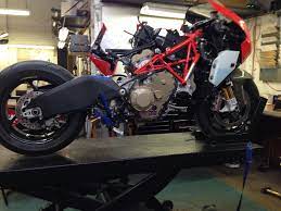 Ducati D16rr Torn Down For Race Exhaust Install Ducati Racing Motorcycle