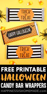 Grab these free fall printables for your sweet holiday treats! Free Printable Halloween Candy Bar Wrappers Happiness Is Homemade