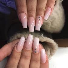 French ombre press on nails with gems and micro crystal embellishments | ballerina | coffin. Pink Ombre Nails With Gems Beauty Nails Beauty Touch