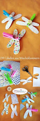 Libellen Aus Wascheklammern Basteln Mit Kleinkindern Diy Bastelideen Bastelideen Basteln Mit Kleinkindern Basteln