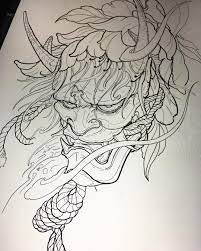 Samurai tattoo design oni mask drawing. Pin On Tattoo Flash