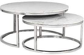 Hotel lounge area rectangle round coffee table set marble top. Levanto White Marble Top Round Coffee Table Set Of 2 Cfs Furniture Uk