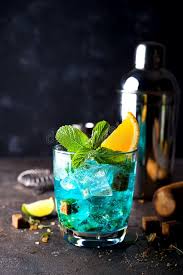 , gin, rum add 1/2 oz. Blue Hawaiian Lagoon Cocktail On A Dark Concrete Background Stock Image Image Of Dark Cool 116023999