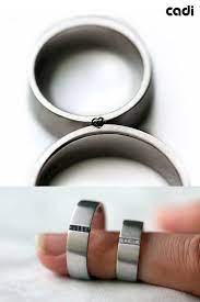 His Hers Wedding Ring Sets In 14k And White And Black Diamonds Minimalist Promise Rings Man S Wedding Band Wedding Ring Sets Cheap Wedding Rings Couples Ring Set
