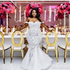 2018 Newest Mermaid Trumpet White Lace Off Shoulder Beach Plus Size Designer Summer Wedding Dresses Wedding Dresses Mermaid Wedding Dress African Wedding Dress