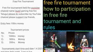 Generate over 100k free fire coins now! Free Fire Tournament Rules And How To Participation In Free Fire Tournament Youtube