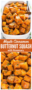 Easy Maple Cinnamon Roasted Butternut Squash Thanksgiving Christmas Sidedishes Butternut Squash Cubes Roasted Butternut Squash Recipes