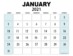 Download or print dozens of january 2021 calendar templates. January 2021 Calendar For Instant Download
