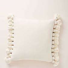 Tasseled Chenille Nadia Pillow Poly Fill 22 X 22 Anthropologie Boho Pillows Pillows White Pillows