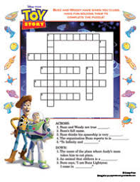 This crossword is about many of the old and new animated disney movies. Toy Story Bonus Activities Earlymoments