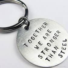 The traditional gift for this event is the steel. Steel Anniversary Gift Stainless Steel Keychain Romantic Etsy Steel Anniversary Gifts Keychain Custom Keychain