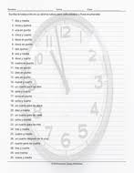 Learn to say the time that something will happen and other useful time expressions. Telling Time Translating Spanish Worksheet Teaching Resources
