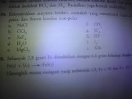 Membedakan senyawa polar dan non polarподробнее. Kelompokkan Senyawa Berikut Manakah Yang Mempunyai Ikatan Ion Ikatan Kovalen Polar Dan Ikatan Brainly Co Id