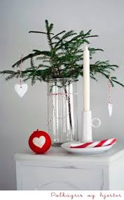 Red White Green Striped Christmas Evergreen Cuttings Taper Candle Hearts Candy Cane Christmas Decorations Christmas Inspiration Simple Christmas Decor