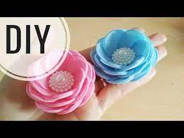 Diy Cara Membuat Bunga Mawar Mangkok Asahi Lining Fabric Rose Tutorial Easy Flower Beginner Y Fabric Flower Bouquet Fabric Flowers Fabric Flowers Diy