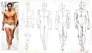 Male Fashion Figures Steps 1 And 2 Of 4 Figuring Out The Pose Proportions Fashion Drawing Tutorial Fashion Figures Fashion Illustration Poses