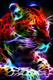Neon Animals Fractal Art Animal Wallpaper Tiger Art