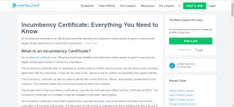 A certificate of incumbency is a document used to confirm the identity of the signing officers of a corporation. Difference Between Certificate Of Good Standing And Certificate Of Incumbency 50 Best Certificate Of Incumbency Samples Free A Templatelab A Certificate Of Good Standing Is Used To Prove That A Company Is Incorporated And Authorised To Undertake