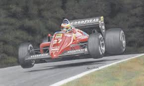 Michele alboreto aurait pu marquer ce renouveau, mais ce ne sera pas le cas. Michele Alboreto Ferrari 156 85 Watercolor Painting Paquito Racing Art It