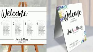 light weight wedding welcome sign and seating chart