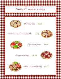 Pizzeria Pretend Play Menu Play Menu Dramatic Play Teaching French