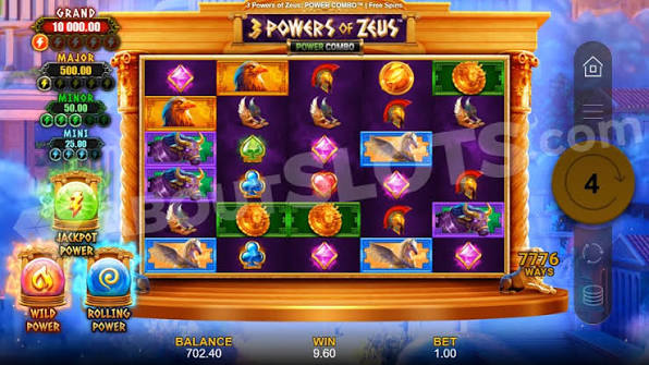 3 Powers of Zeus: Power Combo (All For One Studios) Demo and Slot Review