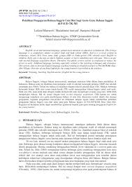 Soal ulangan sd negeri 14 kontunaga. Pdf Pelatihan Pengajaran Bahasa Inggris Usia Dini Bagi Guru Guru Bahasa Inggris Di Paud Tk Mi