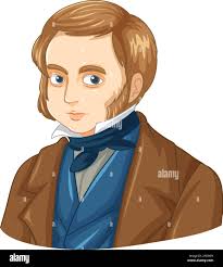 Charles darwin portrait young Stock Vector Images