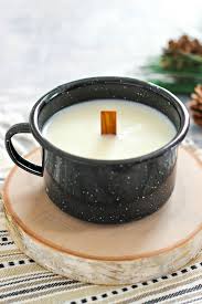 Diy Wood Wick Campfire Mug Candle Wood Wick Candles Wooden Wick Candles Diy Candles