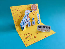 Pop up cards are a thoughtful take on a standard greetings card, showing the recipient how much you care by putting more effort into it. Start Norden The Nordic Arts Festival