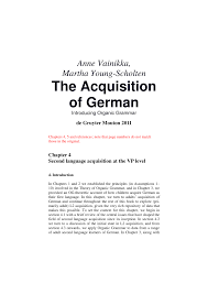 To cause worry to someone: Pdf The Acquisition Of German Introducing Organic Grammar Chapters 4 And 5