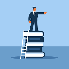 Businessman Standing On Books Stack Royalty-free Stock Vector Images and Clip Art