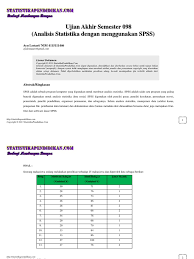Latihan soal uas s1 pgsd universitas terbuka (ut) pema4210 statistika pendidikan kode naskah : Uas Statistika Ayu Spss