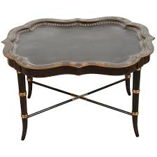 Hand Painted Black Tray Coffee Table By Maitland Smith Painted Coffee Tables Brass Tray Table Coffee Table