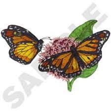 A 6 inch embroidery project with a monarch butterfly, surrounded by flowers. Monarch Butterfly Designs For Embroidery Machines Embroiderydesigns Com