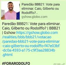 Para participar, você precisa ter uma conta globo. Katia Regina R Henriques Forarodolffo Ja Ficagilberto Www Gshow Globo Com Votem Facebook