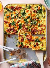 Spinach And Sweet Potato Sheet Pan Quiche Recipe Quiche Recipes Easy Brunch Recipes Food