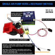 Home » 12 /18/24 volt single battery ride on toy wiring diagram. Shiturui Air Horn Trumpet 139db Car Truck For Snail Nautilus Standard 12v Red Twin Auto High Bass Horn Send A Button Multi Tone Claxon Horns Aliexpress
