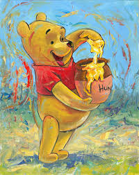 Yummy Winnie The Pooh Artist Proof Giclee On Canvas By William Silvers