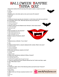 For many people, math is probably their least favorite subject in school. Free Printable Halloween Vampire Trivia Quiz