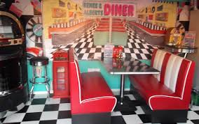 49+] 50's diner wallpaper border on