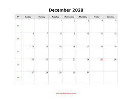 Free 2021 monthly calendar template service. Blank Calendar For December 2020