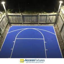 We Recently Had A Customer In California Ask Us About Lighting His Backyard Basketball Court Vi Basketball Court Backyard Backyard Basketball Basketball Court